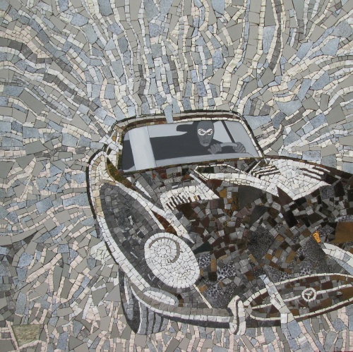 Mosaico della Jaguar E type di Diabolik
